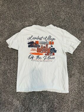 Comfort Colors White Short-Sleeve Graphic Tee with Navy & Orange Print